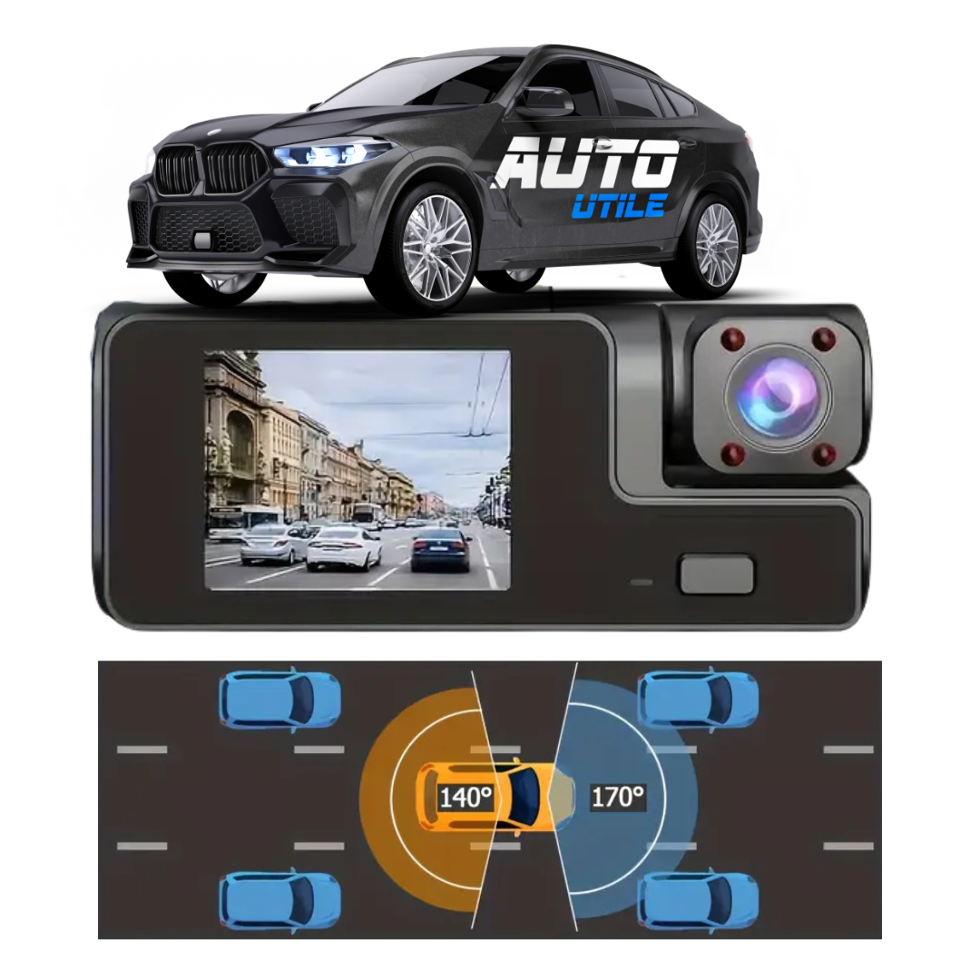 Dashcam HD Avant/Arrière – Vision Nocturne + SD 32Go