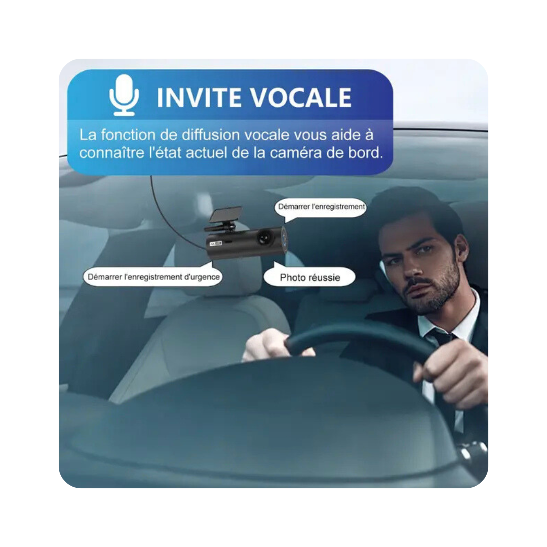 Dashcam 4K Ultra HD Avant/Arrière – Vision Nocturne, WiFi