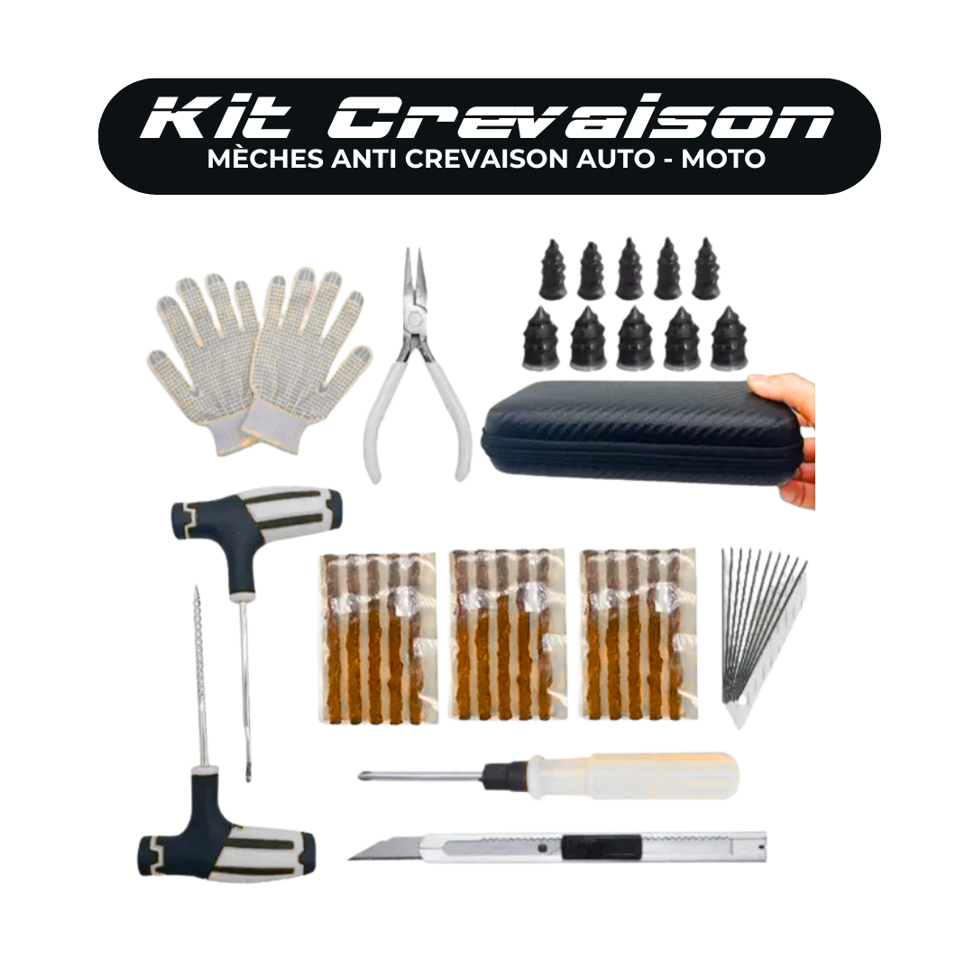 Kit de Réparation Pneu Rapide - Voitures Motos